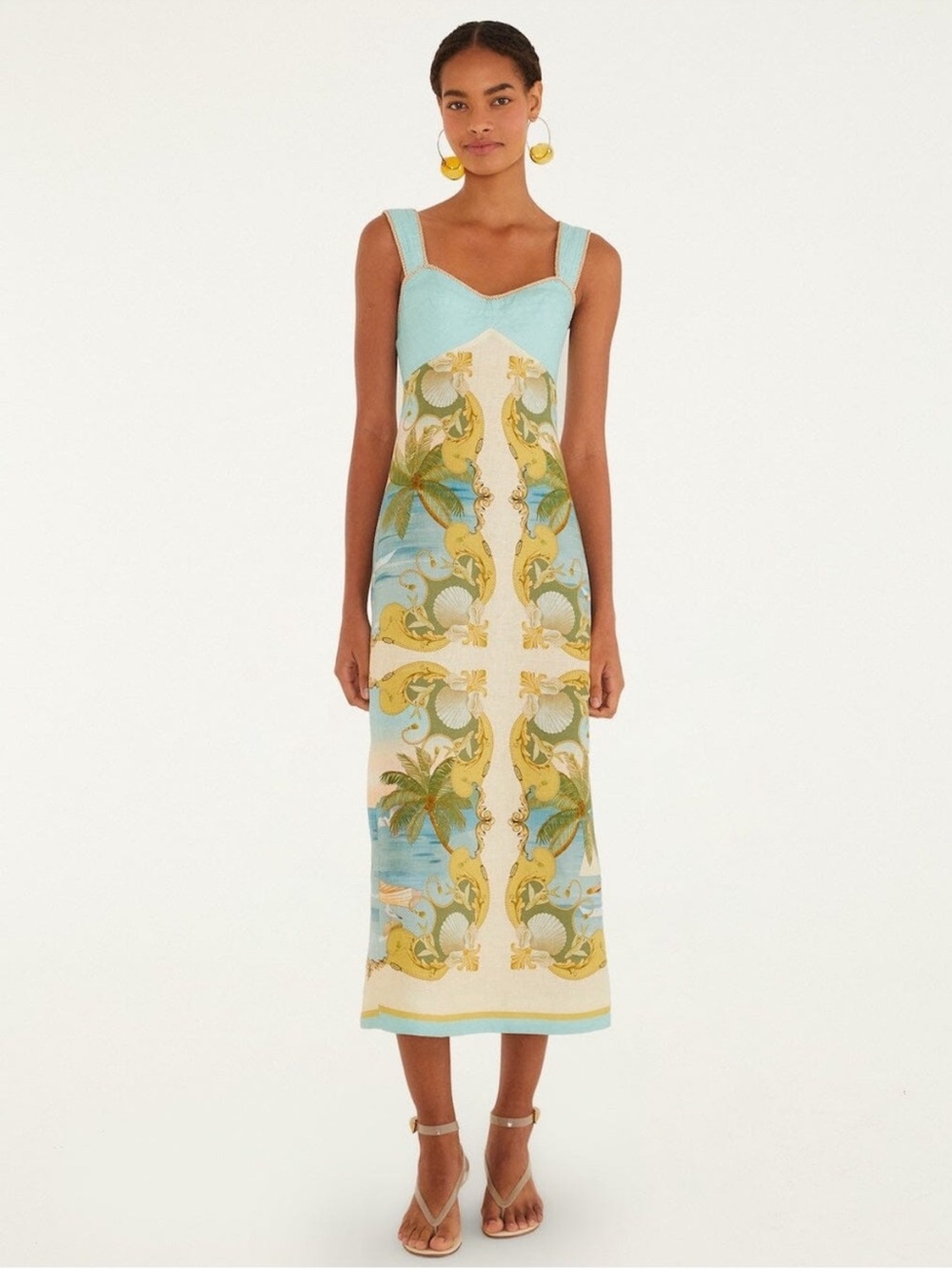 FARM RIO Multicolor Royal Sea Maxi Dress S Small